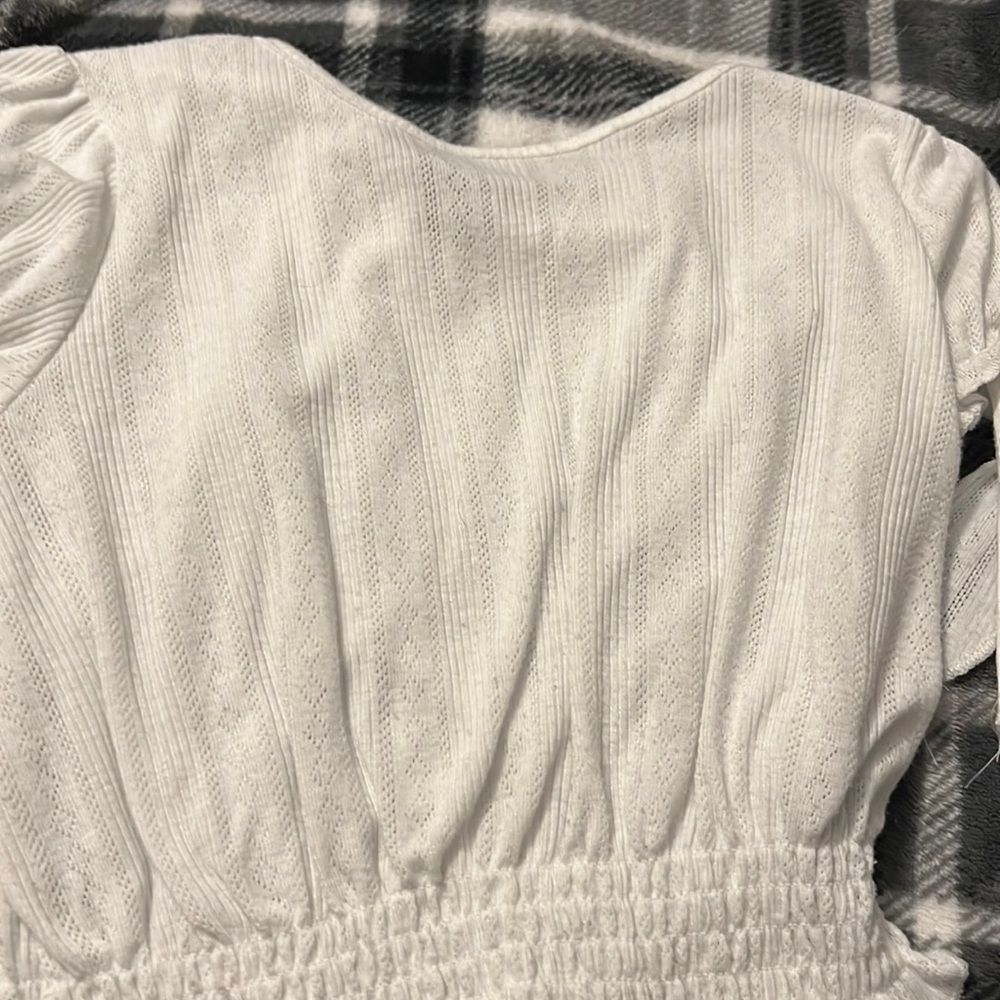 cropped white top